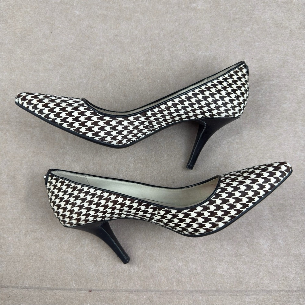 Michael Kors Heels Womens 9M Black White Houndstooth Dorothy MK-Flex Mid Pump - Picture 5 of 10